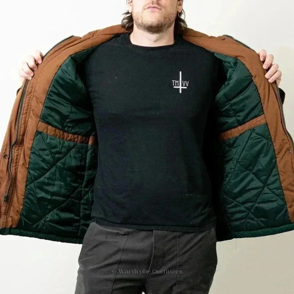 Vintage 90s Forest Green Quilted Parka Jacket by Learsi - M - Picture 3 of 7